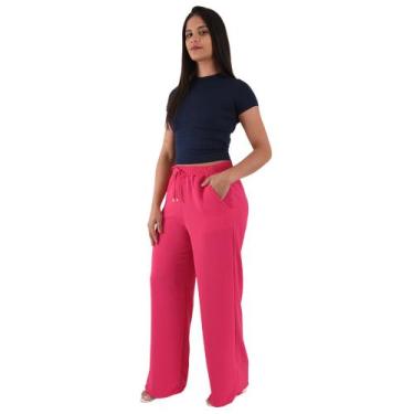 Imagem de Calça Pantalona Wid Leg Feminina Alfaiataria - Lori Modas, Pink, M