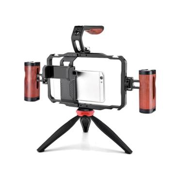 Imagem de Gaiola de Telefone Universal, Kit de Plataforma de Vídeo para Smartphone Com Alças Duplas Removíveis, Suporte Estabilizador de Vídeo para Telefone Em Liga de Alumínio, Suporte