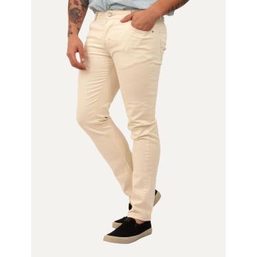Imagem de Calça Guess Masculina Slim Sarja 5 Pockets Off-White-Masculino