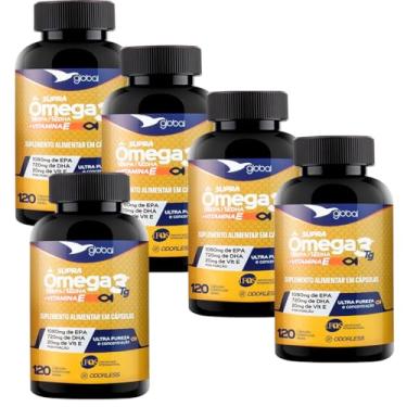 Imagem de Kit 5 Ômega 3 TG 18 EPA 12 DHA + Vitamina E Global 120 Cápsulas
