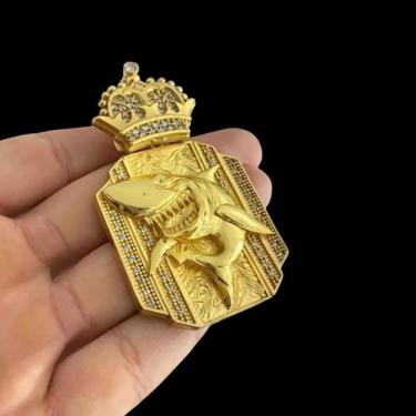 Imagem de Pingente Tubarão Coroa - Banhado a Ouro 18k - ToJoia18k