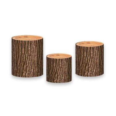 Imagem de Trio De Capa Cilindro - Tronco Efeito Madeira 001 - Via Cores
