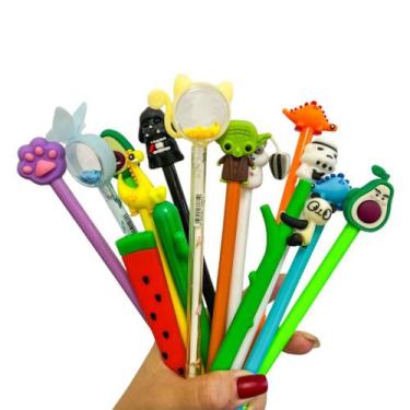 Imagem de Kit 15 Canetas Fofa Papelaria Kawai Atacado Revenda Presente - Foforik