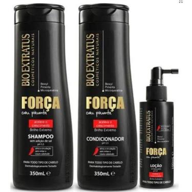 Imagem de Kit pequeno Bio Extratus Força C/Pimenta Sh + Cond + Loção