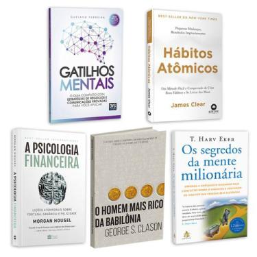 Imagem de Kit 5livros Gatilhos Mentais, Psicologia Financeira, Homem Mais Rico d