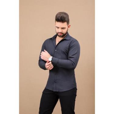 Imagem de Camisa Social Manga Longa Slim Fit - Preta Luxo - MR. BROTHER CAMISARI