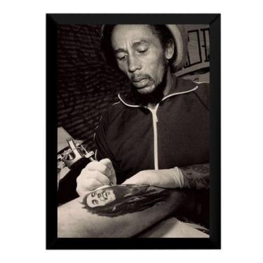 Imagem de Quadro Bob Marley Tatuador Decorativo Tattoo Estúdio - Fanarte