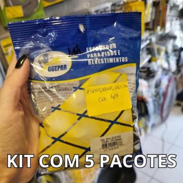 Imagem de Kit com 5 pacotes c/ 100 und espaçador linha certa cruz 2mm - GUEPAR