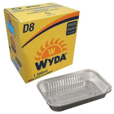 Imagem de Bandeja Marmita Alumínio Descartável D-8 1500ml Wyda C/100