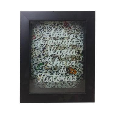 Imagem de Quadro Porta Tampinhas Mod 2 Toda Garrafa Vazia Mdf Madeira - ATACADÃO