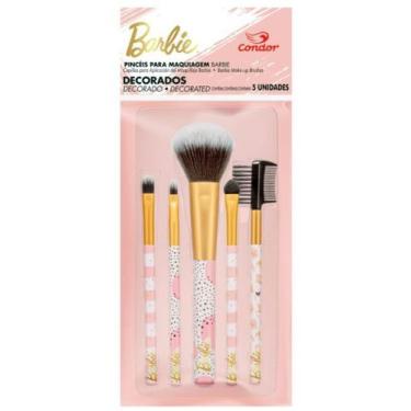 Imagem de Kit Pincéis para Maquiagem Barbie 8512 5 Peças Condor