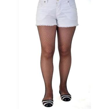 Imagem de Meia Calça Arrastão Juvenil Preto - Abrakadabra Fantasias, Unica, U