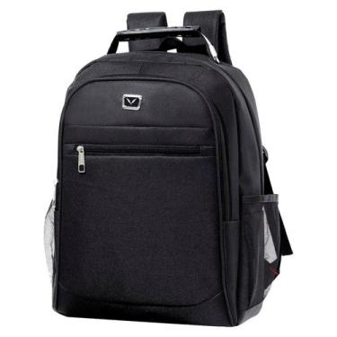 Imagem de Mochila Escolar Masculina Juvenil Reforçada Preta Grande Executiva Cor