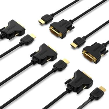 Imagem de BENFEI Pacote com 5 HDMI para DVI, cabo HDMI para DVI bidirecional DVI-D 24+1 macho para HDMI macho de alta velocidade, compatível com 1080p Full HD, compatível com Raspberry Pi, Roku, Xbox One, PS4