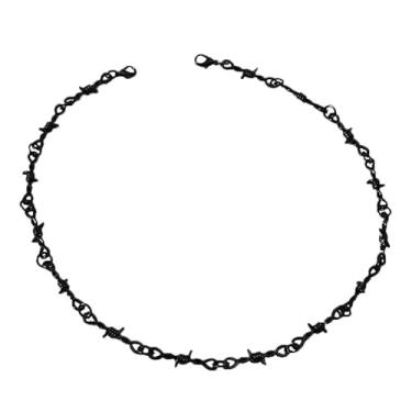 Imagem de Gótico punk arame farpado espinhos grossos amolgadelas casal amizade hip hop rock legal colar ajustável joias masculinas e femininas, 1 pc, Metal, Sem Pedra Preciosa