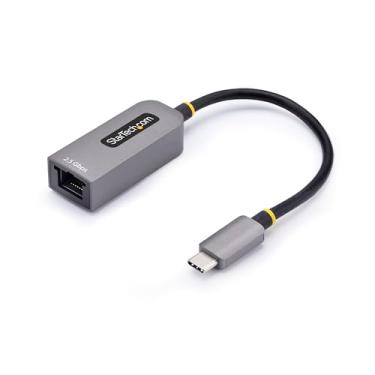 Imagem de StarTech.com Adaptador USB-C para Ethernet de 2,5 GbE, NBASE-T NIC, USB 3.0 Tipo-C 2,5/1G, rede multivelocidade, compatível com Thunderbolt