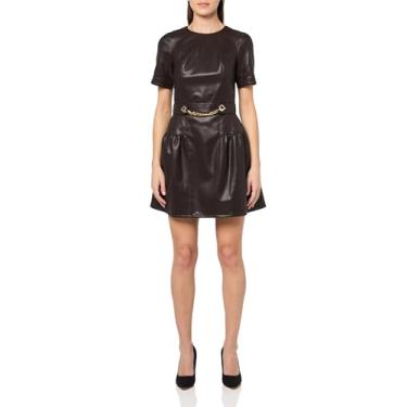 Imagem de Shoshanna Vestido feminino de couro Emilia Mercer, Marrom chocolate, 38