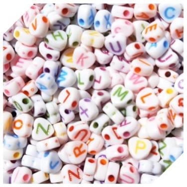 Imagem de 400 Miçanga Entremeio Letra Coração Smile Pérola Missanga Bijuteria Artesanato (Letra Coração Branco)