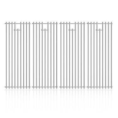 Imagem de jkxoo 4 peças de substituição de grelhas de aço inoxidável de 19 cm x 49 cm para churrasqueira 16517 Bull BBQ Angus, Brahma, Lonstar Select, Outlaw Steer Premium, Lonestar Select 7 Burner