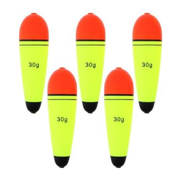 Imagem de OriGlam Boias de pesca flutuantes de espuma EVA, boias de pesca, boias de pesca, boias deslizantes, boias de pesca EVA-Slider-Bobbers para água doce e salgada (5 peças, 30 g)