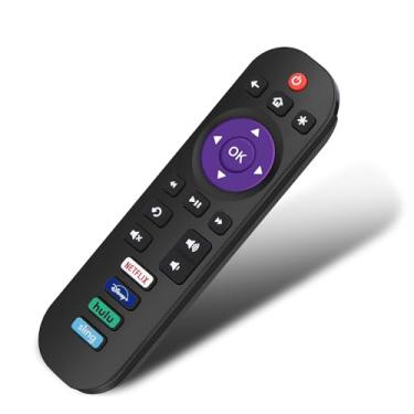 Imagem de UNOCAR Controle remoto de substituição universal para Roku TV, suporta TVs TCL/Hisense/Sharp/Philips/JVC/RCA/Magnavox/Sanyo/LG/Haier Roku com botões Netflix/Disney+/Hulu/Sling