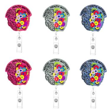 Imagem de 6 peças de anatomia órgãos enfermeira assistente crachá suporte retrátil bonito engraçado crachá cartão de identificação, anatomia cirurgia coração cérebro pulmão rim útero útero hospital trabalho