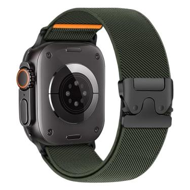 Imagem de Pulseira elástica de nylon para Apple Watch séries 10, 9, 8, 7, 6, 5, 4 e 3 SE, 42 mm, 46 mm, 40 mm, 44 mm, 41 mm, 45 mm, 38 mm, 49 mm, fivela paraquedas