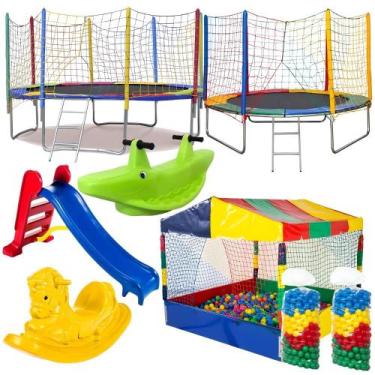 Imagem de Kit de pula pula com piscina de bolinhas escorregador e gangorra - ROT