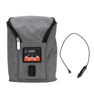 Imagem de Aquecedor de Mamadeira Portátil para Carro, Tela Digital Com Temperatura Ajustável, Bolsa Aquecedora de Leite Com Capacidade de 3,8L para Veículos DC12V, Com Temperatura (GREY)