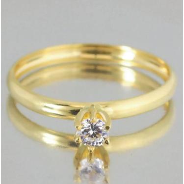 Imagem de Anel solitário feminino OURO 18k maciço 100% Puro - PITTY, 13