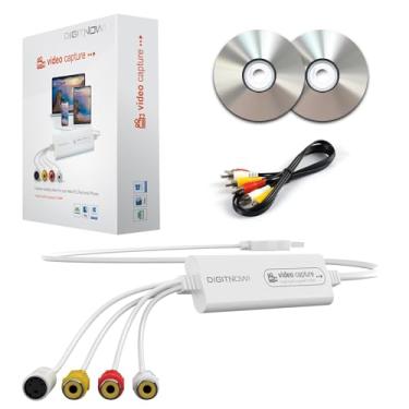 Imagem de Conversor VHS para digital, placa de captura de vídeo USB, dispositivo de captura de vídeo, conversor RCA para USB, converte VHS VCR Hi8 Mini DV para digital/DVD, para leitor de fita, câmera de vídeo,