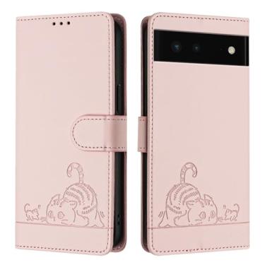 Imagem de Capa para Google Pixel 6 Capa com Gato Padrão PU Couro Flip Carteira Capa para Google Pixel 6 Capa para Mulheres Homens à Prova de Choque Capinha Compatível com Google Pixel 6 Case (2)