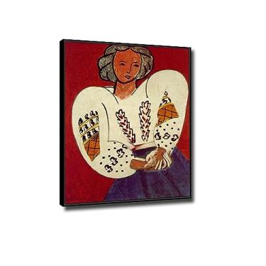 Imagem de Impressão em tela clássica de arte de parede de Henri Matisse - reprodução de pinturas a óleo famosas - 'The Romanian Blouse Poster-Framed Artwork Picture for Home Decor 30x40cm (30.5x40.6 cm) moldura