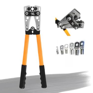 Imagem de Alicate Crimpador de Terminais Elétricos, 50mm, Cabo Ergonômico Laranja e Preto