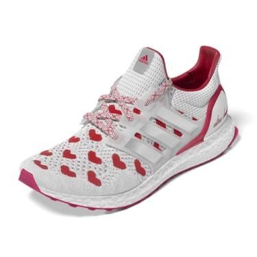 Imagem de adidas Tênis feminino Ultraboost 1.0, Branco/Zero Metálico/Better Scarlet, 34