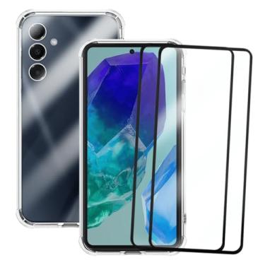 Imagem de Capa Capinha Anti Impacto e 2 Películas Vidro 3D Compatível Samsung Galaxy M55 Transparente Com Proteção de Câmera