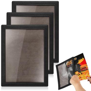 Imagem de LOYIM 3 peças de tapete de balcão de publicidade de varejo 43 x 28 cm com fundo antiderrapante de borracha e lente transparente para bancada de PVC, balcão de varejo, tapete de assinatura para