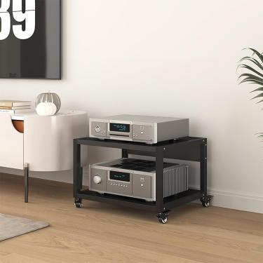 Imagem de Componentes de vídeo móvel de áudio, rack de áudio, suporte de mídia, banda de TV de esquina, racks e suportes HiFi, armário de rack de áudio para salas de vida, jogos e gravação, 2 Nível-55