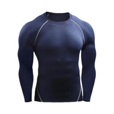Imagem de Camiseta de Compressão Masculina para Corrida e Academia - Manga Longa
