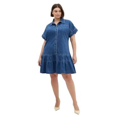 Imagem de City Chic Vestido feminino jeans Layla, Jeans Médio, 25 Plus Size