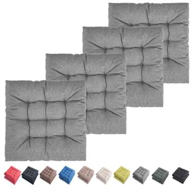 Imagem de SEKUMDAN Almofadas de cadeira para ambientes internos e externos 50,8 cm x 50,8 cm - Conjunto de 4 almofadas de assento antiderrapantes confortáveis para cadeiras de metal de balanço Adirondack de