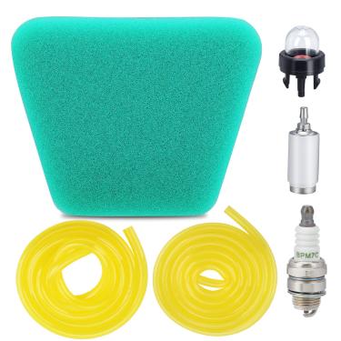 Imagem de Harbot Filtro de ar 530037793 para peças de motosserra Mcculloch MAC 3200 3516 2000 3500 3216 3214 3210 3212 com primeira lâmpada de linha de combustível a gás vela de ignição