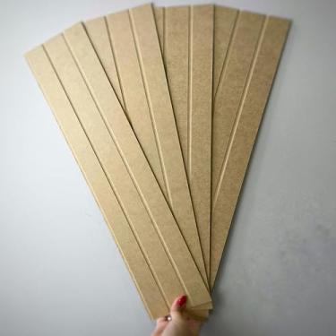 Imagem de Placas Painel Ripado MDF Autocolante Revestimento de Parede 3d (Rustico (Com Cola), 40 Placas)