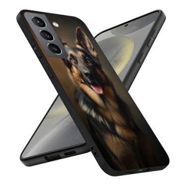 Imagem de Capa compatível com Samsung Galaxy S25 Plus - Capa de TPU macio à prova de choque com design de cão pastor alemão poderoso e leal para mulheres, meninas, meninos e homens