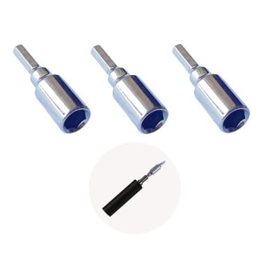 Imagem de PANSHIYON Adaptador magnético de 4 mm para 1/4 bits, pacote com 3, conversor de bits micro hexagonais de precisão para brocas padrão de 6,35 mm