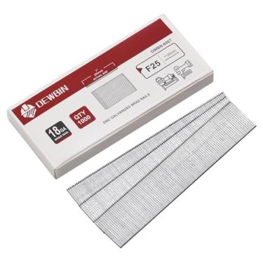 Imagem de DEWBIN Pregos Brad de calibre 18, 1000 unidades de 1 polegada 18 GA, pregos galvanizados para pistola de pregos, pregos de acabamento para pistola de pregos pneumática, elétrica