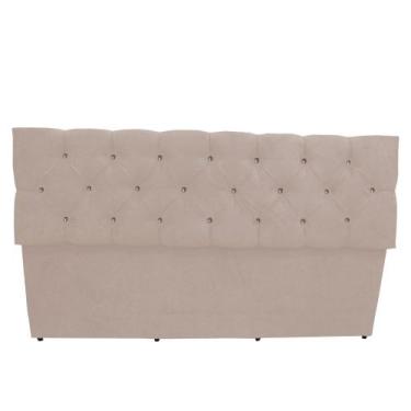 Imagem de Calçadeira Baú Paris Casal 140 cm Botão Strass Suede Porcelana Do Lar 