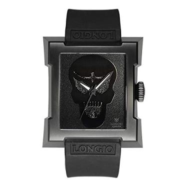 Imagem de LONGIO Relógios automáticos masculinos, relógios exclusivos com movimento mecânico suíço original, Asmara_Skull, Caveira preta, Men's, Relógio automático
