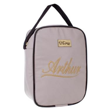 Imagem de Porta Mamadeira Bebê Lancheira Marmitinha Frasqueira Térmica Personalizada com Nome (Bege Menino)