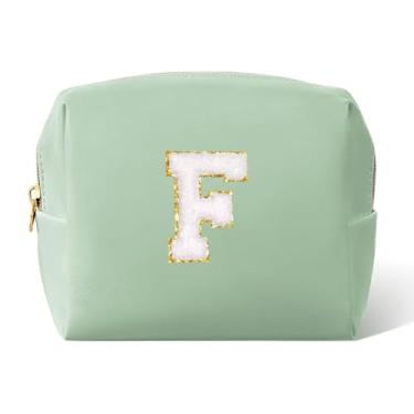Imagem de Pocmimut Bolsa de maquiagem, presentes de aniversário para meninas de 4, 5, 6, 7, 8, 9, 10, 11 e 12 anos, bolsa de cosméticos personalizada para meninas adolescentes, Verde, Small, F